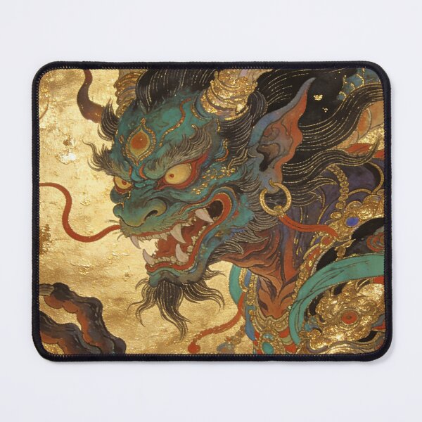 Item preview, Fierce Azure Guardian Deity with Gold Leaf Art designed and sold by zzz888.