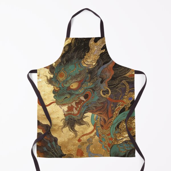Item preview, Fierce Azure Guardian Deity with Gold Leaf Art designed and sold by zzz888.