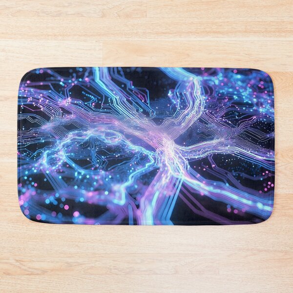 Item preview, Scifi Theme Bluish Purple Texture of Asymmetrical Glowing Biological Neuron Synapses (image size 7840x11680) designed and sold by Digital-Davinci.