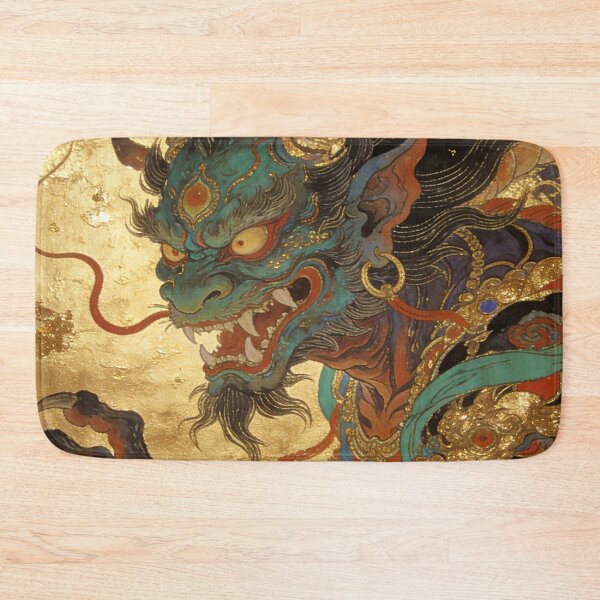 Item preview, Fierce Azure Guardian Deity with Gold Leaf Art designed and sold by zzz888.