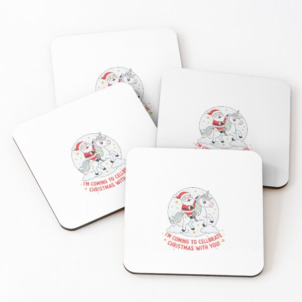 Item preview, Santa Riding a Unicorn - I'm Coming to Celebrate Christmas with You! designed and sold by Satpura punti baba .
