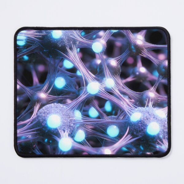 Item preview, Scifi Theme Bluish Purple Texture of Asymmetrical Glowing Biological Neuron Synapses (image size 7840x11680) designed and sold by Digital-Davinci.