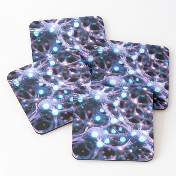 Item preview, Scifi Theme Bluish Purple Texture of Asymmetrical Glowing Biological Neuron Synapses (image size 7840x11680) designed and sold by Digital-Davinci.
