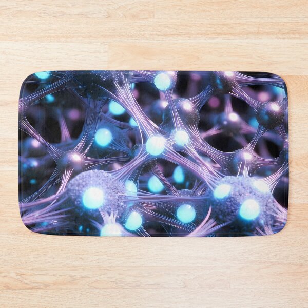 Item preview, Scifi Theme Bluish Purple Texture of Asymmetrical Glowing Biological Neuron Synapses (image size 7840x11680) designed and sold by Digital-Davinci.
