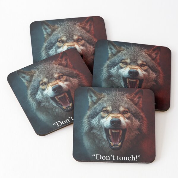 Item preview, Angry Wolf "Don't touch" warning protective design designed and sold by mywhimsicalworld7.