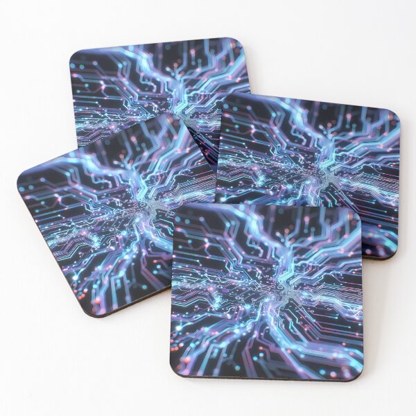 Item preview, Scifi Theme Bluish Purple Texture of Asymmetrical Glowing Biological Neuron Synapses (image size 7840x11680) designed and sold by Digital-Davinci.