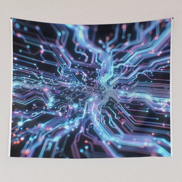Item preview, Scifi Theme Bluish Purple Texture of Asymmetrical Glowing Biological Neuron Synapses (image size 7840x11680) designed and sold by Digital-Davinci.