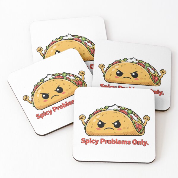 Item preview, Spicy Problems Only Taco Illustration designed and sold by SolviaStudio.