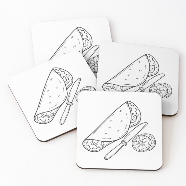 Item preview, A tortilla folded beside a knife and lemon wedge designed and sold by rasagamastore.