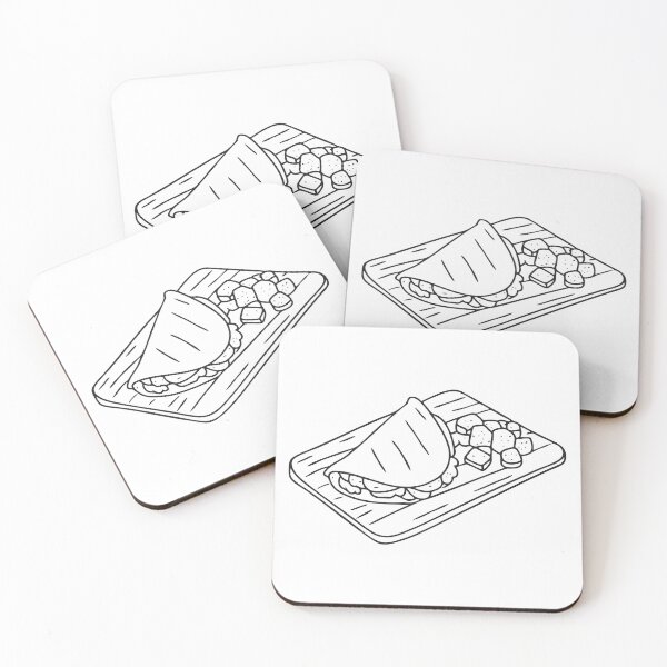 Item preview, A tortilla folded beside grilled meat on a wooden tray designed and sold by rasagamastore.