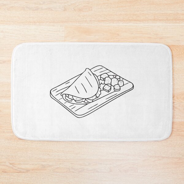 Item preview, A tortilla folded beside grilled meat on a wooden tray designed and sold by rasagamastore.
