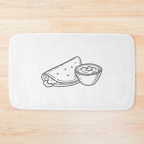 Item preview, A tortilla lying beside a bowl of salsa on the table designed and sold by rasagamastore.