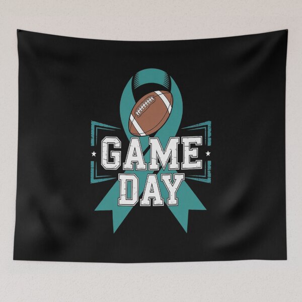 Item preview, Womens Cervical Cancer Football - Game Day - Teal Awareness designed and sold by repconomArt.