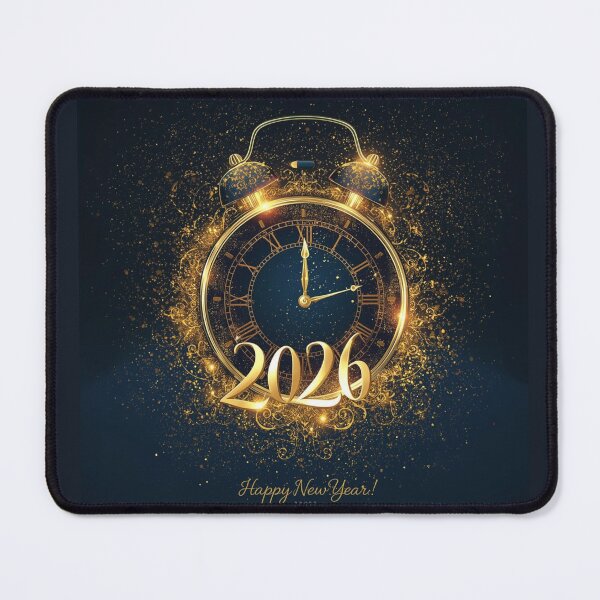Item preview, clock striking midnight with golden sparkles, “Happy New Year 2025”, festive vector designed and sold by tsintsinshop.