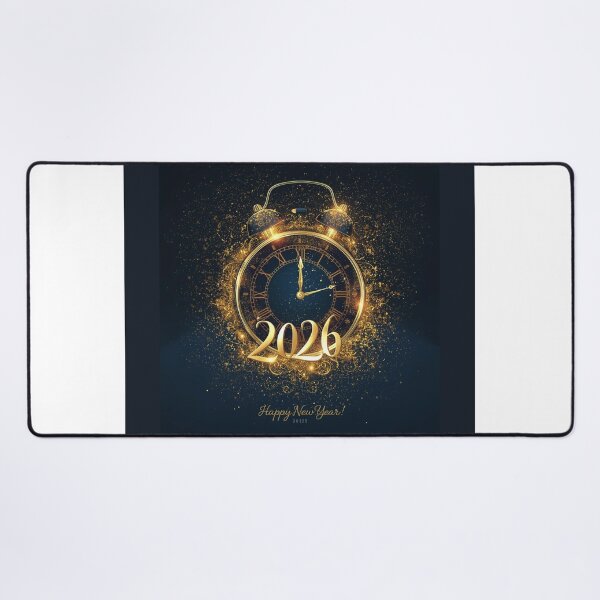 Item preview, clock striking midnight with golden sparkles, “Happy New Year 2025”, festive vector designed and sold by tsintsinshop.