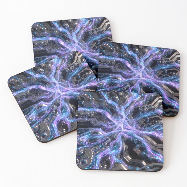 Item preview, Scifi Theme Bluish Purple Texture of Asymmetrical Glowing Biological Neuron Synapses (image size 7840x11680) designed and sold by Digital-Davinci.