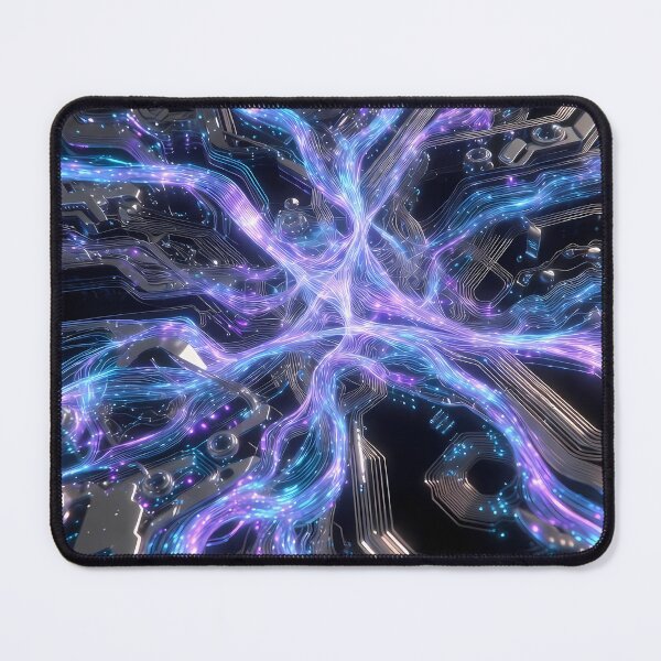 Item preview, Scifi Theme Bluish Purple Texture of Asymmetrical Glowing Biological Neuron Synapses (image size 7840x11680) designed and sold by Digital-Davinci.
