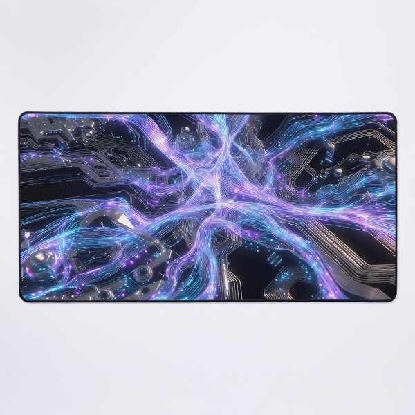 Item preview, Scifi Theme Bluish Purple Texture of Asymmetrical Glowing Biological Neuron Synapses (image size 7840x11680) designed and sold by Digital-Davinci.