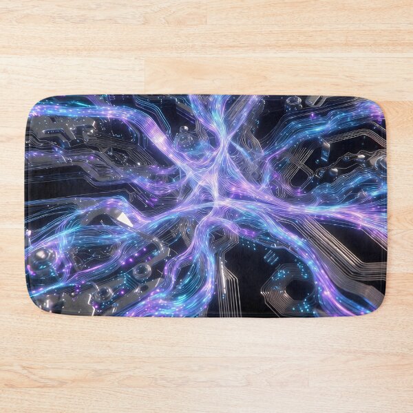 Item preview, Scifi Theme Bluish Purple Texture of Asymmetrical Glowing Biological Neuron Synapses (image size 7840x11680) designed and sold by Digital-Davinci.