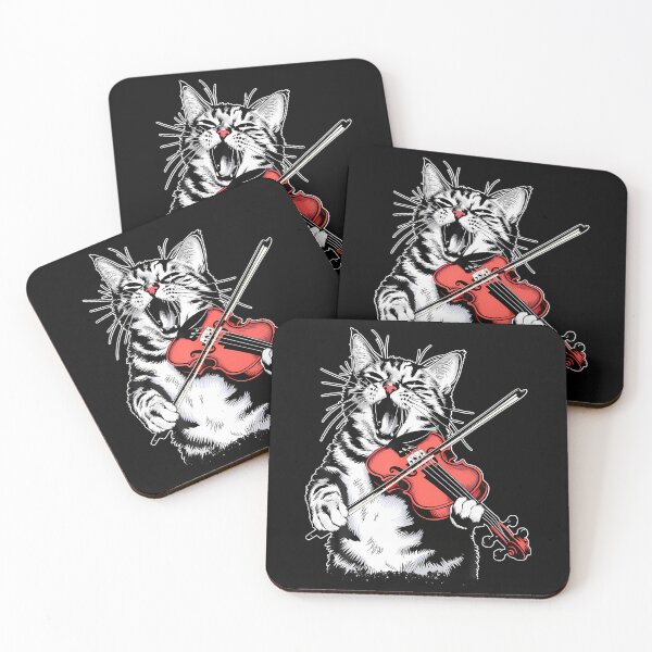 Item preview, Funny Orchestra Musician Violinist Rock Cat Playing Violin designed and sold by BrittaMichele.