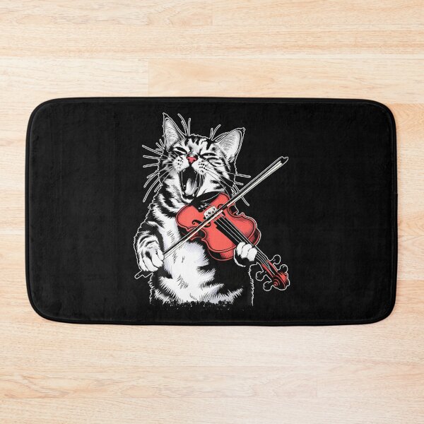 Item preview, Funny Orchestra Musician Violinist Rock Cat Playing Violin designed and sold by BrittaMichele.