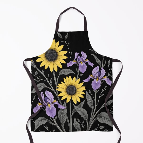 Item preview, Midnight Garden - Sunflower and Iris Flowers designed and sold by Petalandfur.