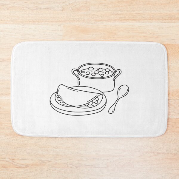 Item preview, A tortilla on plate beside spoon and pan of beans designed and sold by rasagamastore.