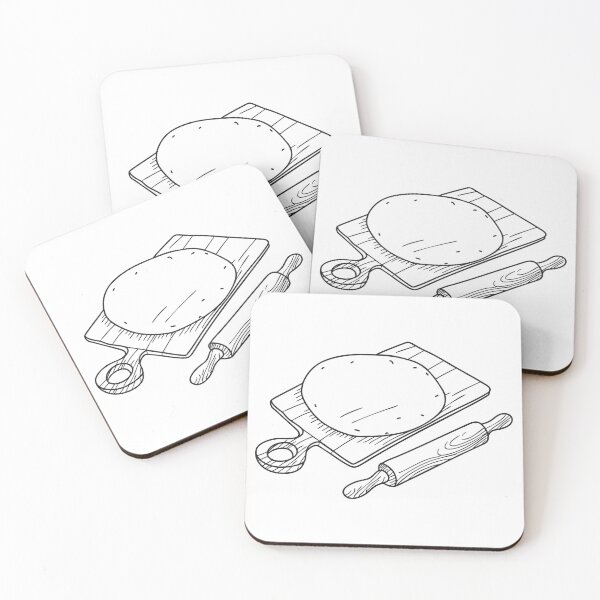 Item preview, A tortilla placed near a rolling pin and flour on a counter designed and sold by rasagamastore.