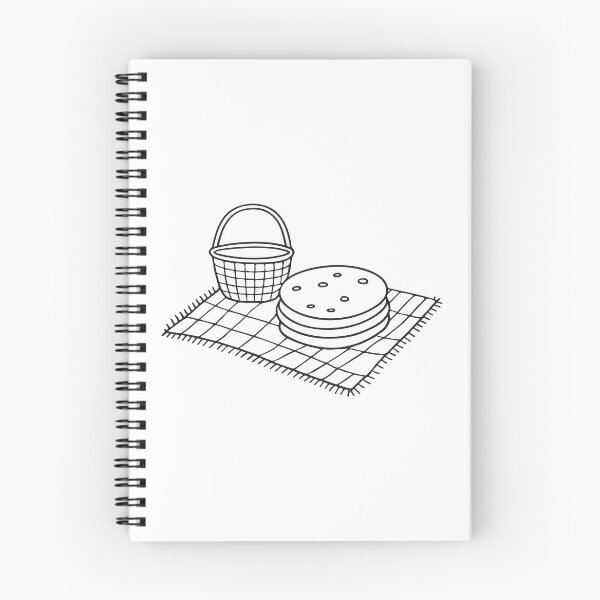 Item preview, A tortilla stacked near a basket on a picnic mat designed and sold by rasagamastore.