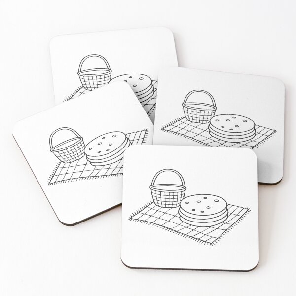 Item preview, A tortilla stacked near a basket on a picnic mat designed and sold by rasagamastore.