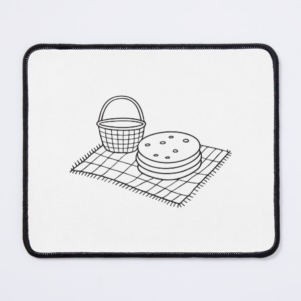 Item preview, A tortilla stacked near a basket on a picnic mat designed and sold by rasagamastore.