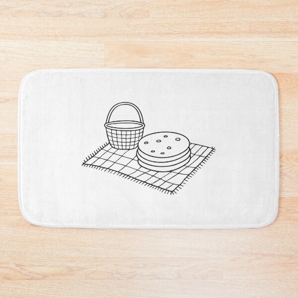 Item preview, A tortilla stacked near a basket on a picnic mat designed and sold by rasagamastore.