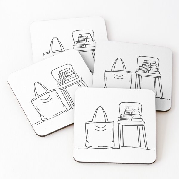 Item preview, A tote bag leaning near a chair with books designed and sold by rasagamastore.