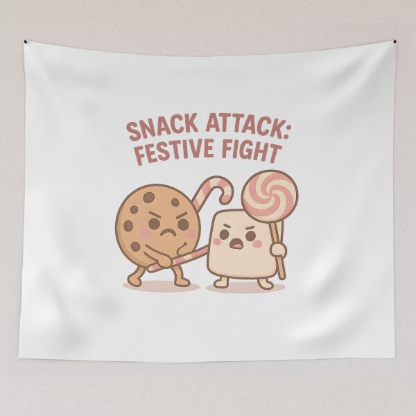 Item preview, Heated Rivalry Christmas – Cookie vs Marshmallow Duel (Snack Attack Festive Fight) designed and sold by Sitred123.