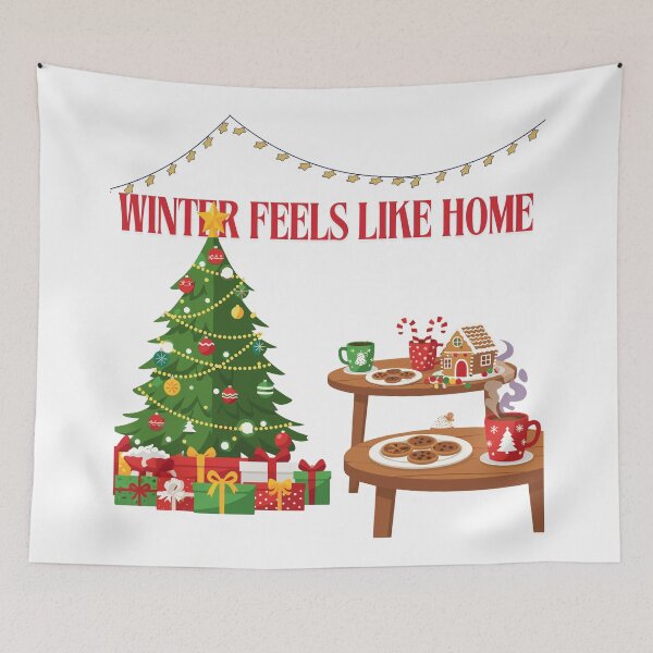 Item preview, Winter Feels Like Home Quote Art | Cozy Christmas Illustration designed and sold by designbymahi.