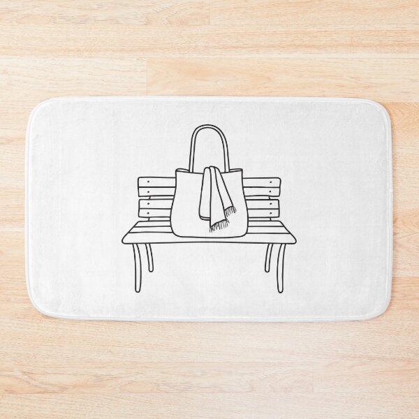 Item preview, A tote bag with a scarf peeking out on bench designed and sold by rasagamastore.