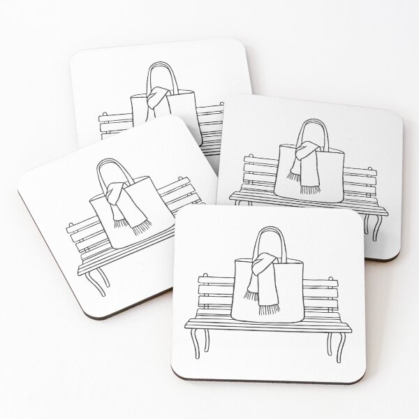 Item preview, A tote bag with a scarf peeking out on bench designed and sold by rasagamastore.