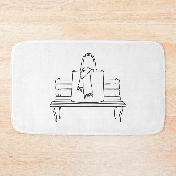 Item preview, A tote bag with a scarf peeking out on bench designed and sold by rasagamastore.