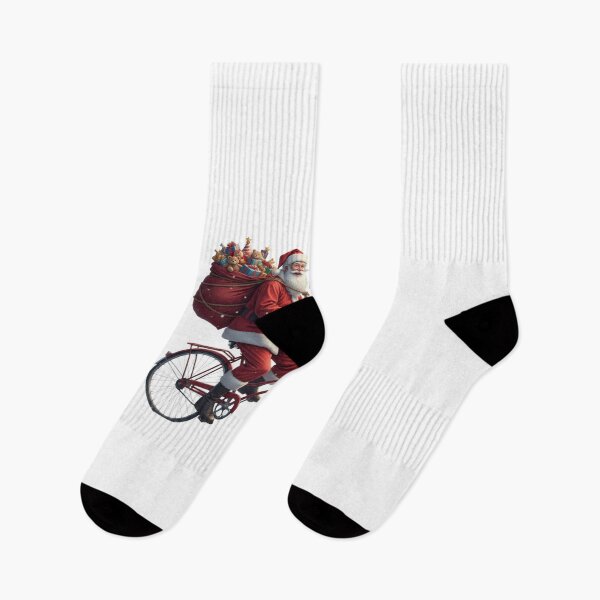 Item preview, Santa on a Bicycle - Christmas Delivery on Two Wheels designed and sold by Satpura punti baba .
