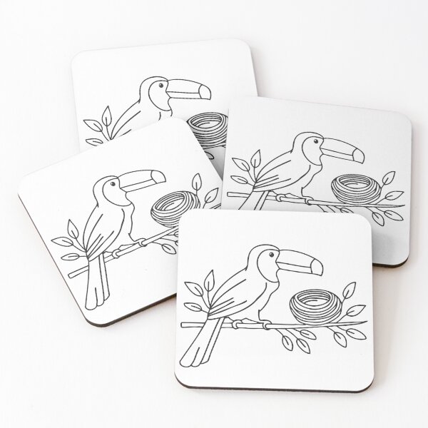 Item preview, A toucan beside a bird nest tucked in foliage designed and sold by rasagamastore.