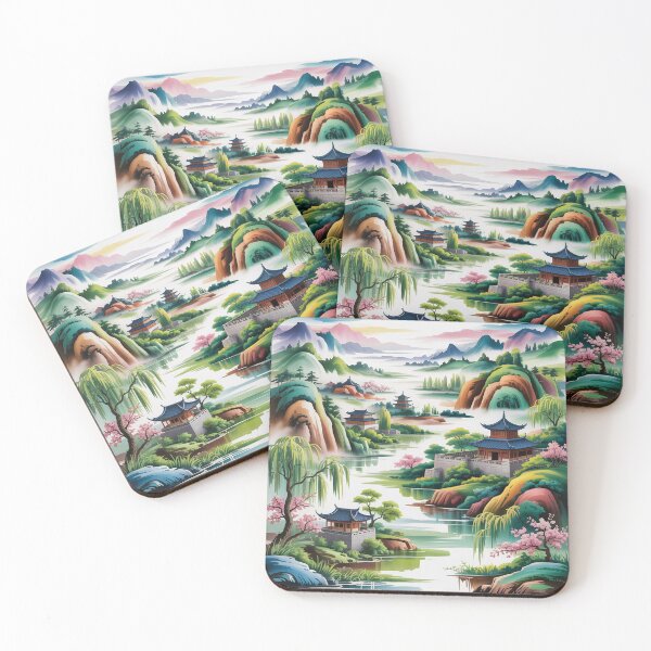 Item preview, A photographic reproduction of a traditional Chinese landscape. designed and sold by Lilashakti ⭐️ ⭐️ ⭐️ ⭐️ ⭐️.