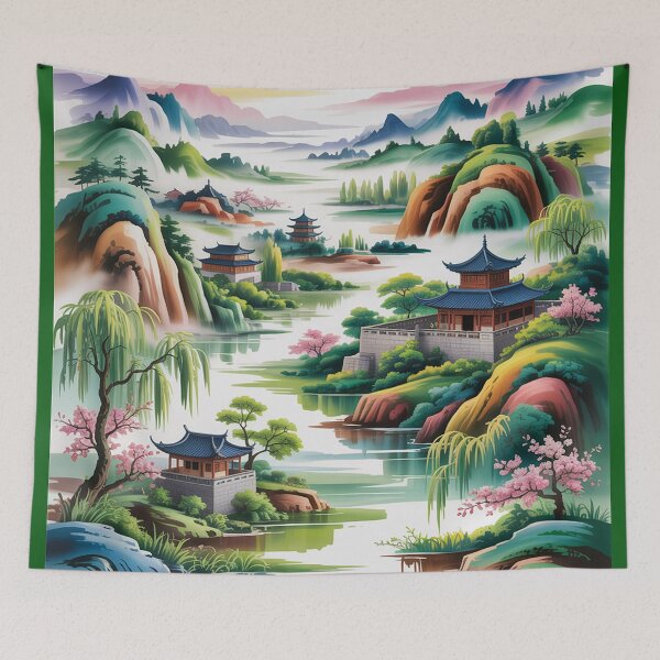Item preview, A photographic reproduction of a traditional Chinese landscape. designed and sold by Lilashakti ⭐️ ⭐️ ⭐️ ⭐️ ⭐️.