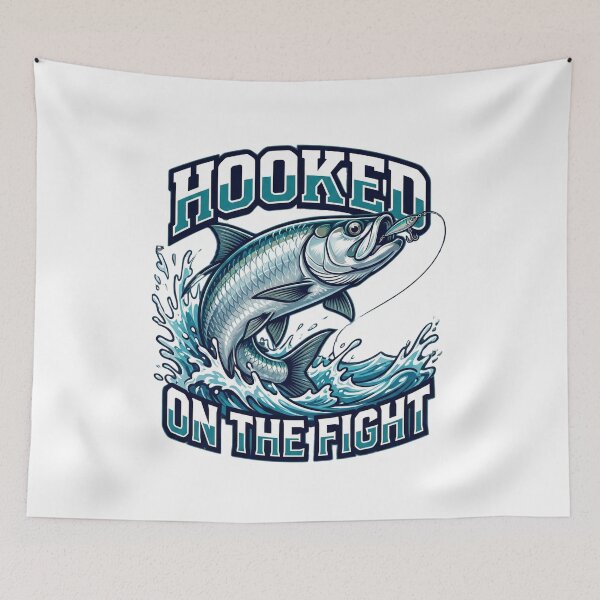 Item preview, Hooked On The Fight Dynamic Tarpon Sport Fishing Design designed and sold by EverBranz-stor.