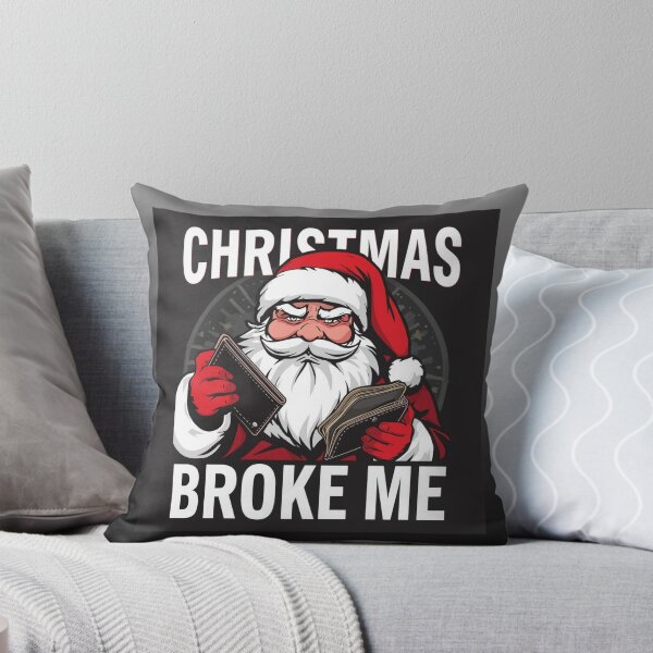 Item preview, Santa holding empty wallet, text “Christmas Broke Me”, bold typography designed and sold by tsintsinshop.
