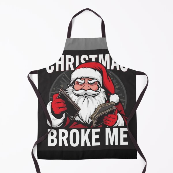 Item preview, Santa holding empty wallet, text “Christmas Broke Me”, bold typography designed and sold by tsintsinshop.