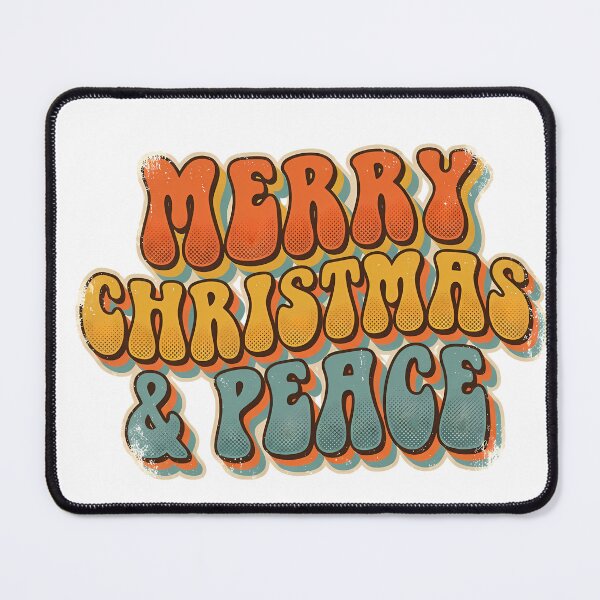 Item preview, Merry Christmas & Peace – Retro Psychedelic Holiday Typography designed and sold by FratddArtworks.