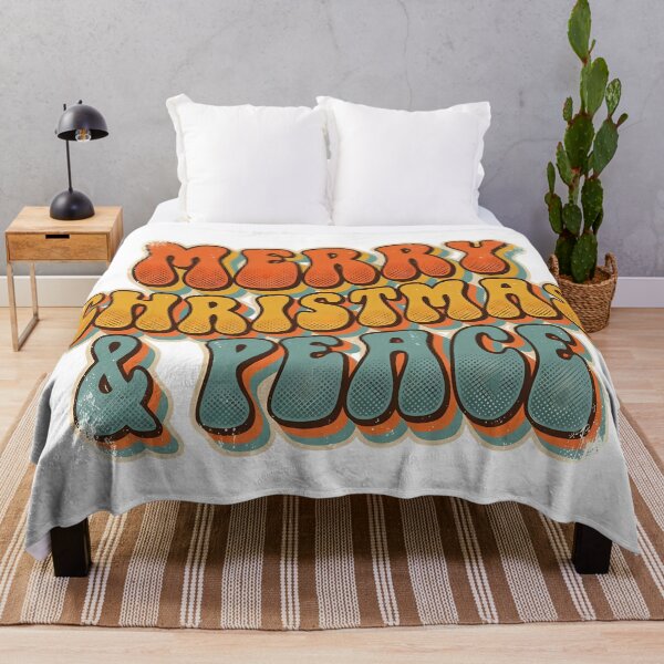 Item preview, Merry Christmas & Peace – Retro Psychedelic Holiday Typography designed and sold by FratddArtworks.
