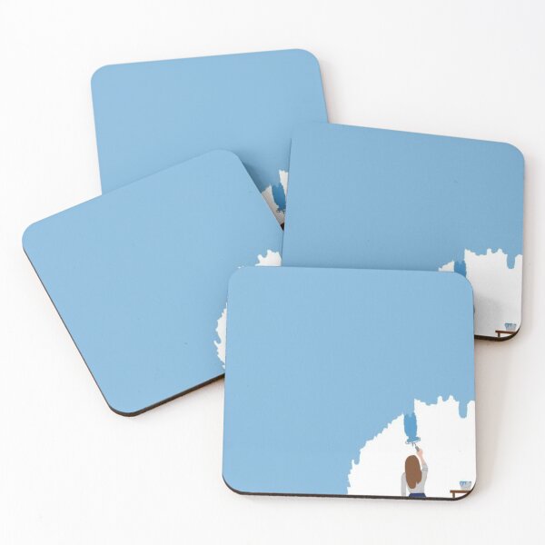 Item preview,  Minimal Girl Painting Wall – Blue Aesthetic Wall Art designed and sold by LunaArtology.