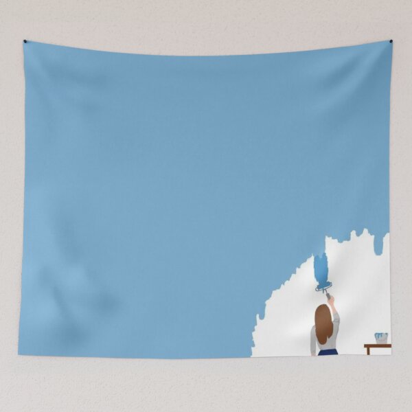 Item preview,  Minimal Girl Painting Wall – Blue Aesthetic Wall Art designed and sold by LunaArtology.