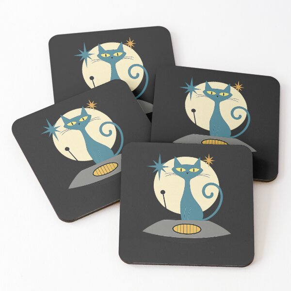Item preview, Mid Century Modern UFO Cat Retro Futuristic  designed and sold by ArleneRowe.
